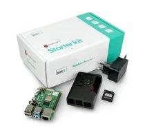 Raspberry Pi 4B 4GB sākuma komplekts ar barošanas bloku, korpusu un 32GB atmiņas karti ar NOOBS operētājsistēmu