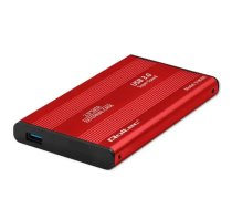 Qoltec Aluminium External Hard Drive Case HDD SSD 2.5'' SATA3 | USB 3.0 | Red