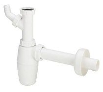 Pudeļsifons bez izplūdes 11/4"x32 ar veļas mašīnas pieslēgumu, balts