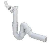 PVC sifons 11/2"x40 ar veļas mašīnas pieslēgumu