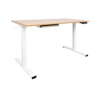 Rakstāmgalds ERGO ar 1 motoru 120x60xH73-121cm, ozols/balts