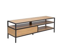 TV galds HEDVIG 120x33xH40cm, ar mīkstu virsmu/melns