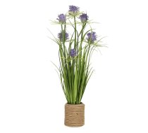 Mākslīgais zieds IN GARDEN H70cm, violeta krizantēma, zāle ar podiņu