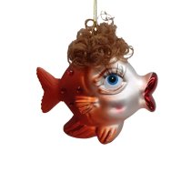Ziemassvētku rotājums JOY GOLDEN LADY 11cm, stikls