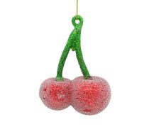 Ziemassvētku rotājums JOY CHERRY 9cm, stikls