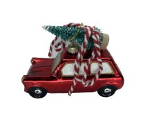 Ziemassvētku rotājums JOY CAR 10cm, stikls