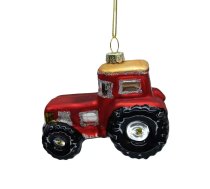 Ziemassvētku rotājums JOY TRACTOR 9cm, stikls