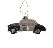 Ziemassvētku rotājums JOY POLICE 10.5cm, stikls