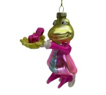 Ziemassvētku rotājums JOY FROG PRINCE 12.5cm, stikls