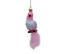 Ziemassvētku rotājums JOY PARROT 18cm, stikls