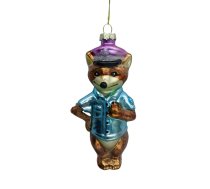Ziemassvētku rotājums JOY FOX 14.8cm, stikls