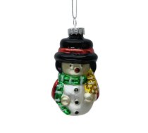 Ziemassvētku rotājums JOY SNOWMAN 8.5cm, stikls