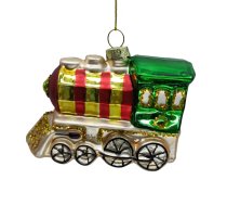 Ziemassvētku rotājums JOY TRAIN 9.5cm, stikls