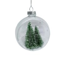 Ziemassvētku rotājums JOY TREE GREEN D8cm, stikls