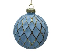 Ziemassvētku rotājums JOY XMAS BLUE D8cm, stikls