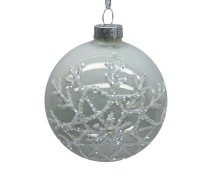 Ziemassvētku rotājums JOY SNOWFLAKE D8cm, stikls