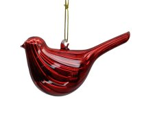 Ziemassvētku rotājums JOY BIDRY RED 11cm, stikls