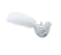 Ziemassvētku rotājums JOY BIRD FEATHER 7cm, stikls