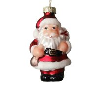 Ziemassvētku rotājums JOY SANTA 8cm, stikls