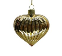 Ziemassvētku rotājums JOY HEART GOLD 8cm, stikls