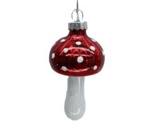 Ziemassvētku rotājums JOY MUSHROOM 9cm, stikls