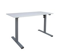 Rakstāmgalds ERGO OPTIMAL ar 1 motoru 120x60xH71-116cm, balts/sudrabaini pelēks