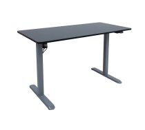 Rakstāmgalds ERGO LIGHT ar 1 motoru 120x60xH73-118cm, melns/sudrabaini pelēks