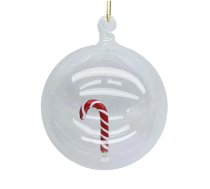 Ziemassvētku rotājums JOY CANDY STIKLS D8cm, stikls