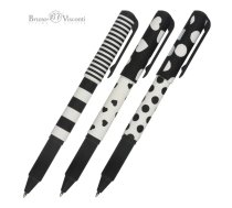 Lodīšu pildspalva futlārī Bruno Visconti DreamWrite Black&White 0.7mm, zila, asorti