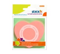 Līmlapiņas StickN 21545 Pattern adhesiv 70x70mm, 50 lapiņas, sirds forma, rozā