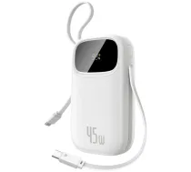 Powerbank Baseus Powerbank Baseus EnerFill FC31 QPow3 20000mAh 45W z wyświetlaczem cyfrowym z 2 wbudowanymi kablami USB-C - biały - 6932172691080