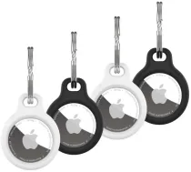 Fiksēts silikona korpusa komplekts Apple AirTag – 4 gabali (2 melni + 2 balti) - FIXSILD4-756 - 8591680167449