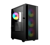 Gembird Fornax 4000 ARGB spēļu ATX datora korpuss, Midi Tower, aizmugurgaismojums, Melns