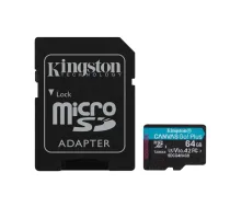 Kingston Technology 64GB microSDXC Canvas Go Plus Gen4 200MB/s A2 U3 V30 karte + adapteris - PAMKINSDG0271 - 740617347890