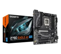 GIGABYTE Z790 EAGLE AX Mātesplate - Atbalsta Intel Core 14. paaudzes procesorus, 12+1+1 fāzes digitālo VRM, līdz 7600MHz DDR5 (OC), 3x PCIe 4.0 M.2, Wi-Fi 6E, 2,5GbE LAN, USB 3.2 Gen 2 - PLYGIG1700...