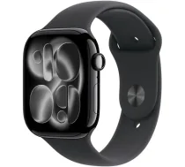 Apple Watch Series 11 GPS 46mm Jet Black alumД«nija sporta siksna M/L - Melna (MEUX4ET/A) - MEUX4ET/A - 195950462654