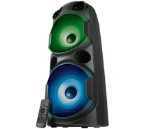 Sven SVEN PS-750 Portatīvais skaļruņu komplekts 2x40W ar LED displeju, TWS, FM radio, AUX ieeju, USB/SD kartes atbalstu, gaismas efektiem, mikrofonu ieeju (Karaoke), tālvadības pulti un iebūvētu ek...