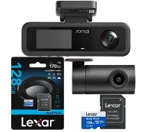 70mai T400 3-kanāla automašīnas reģistrators + Lexar 128GB atmiņas karte - KMW-VR-70MI-077 - 5904463687707