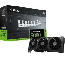 Grafiskā karte MSI GeForce RTX 5080 Ventus 3X OC Melna 16GB GDDR7 DLSS4 - 4711377423779