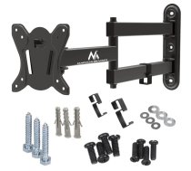 Maclean MC-417 Pilna kustība TV monitoru sienas turētājs 13-32" līdz 30kg VESA 100x100 Melna pārklājuma universāls turētājs ar regulējamu sienas attālumu, rotējošs un slīdošs