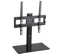 Maclean MC-450 Universālais TV statīvs televizora skapim līdz 40 kg, maksimālais VESA 400x400, 32-65" Temperēta stikla pamatne, 3 līmeņu augstuma regulēšana
