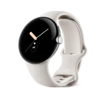 Google Pixel Watch LTE 41mm Polished Silver Case with Sport Band White