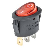 SLĒDZIS 12V/230V SARKANS OVĀLS BU02 AMIO 02461