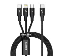 USB-C cable 3in1 Baseus RAPID Series, micro USB / Lightning / USB-C, 20W, 1.5m black BASEUS BAS20429
