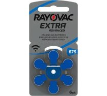 V675AT 1.45V dzirdes aparātu baterijas Rayovac Extra Advanced 6gb. RA675MF-6