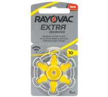 V10AT 1.45V dzirdes aparātu baterijas Rayovac Extra Advanced 6gb. RA10MF-6