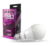 LED spuldze INESA GLS A70 E27 14W 240V 1521lm 3000K 180' 60610