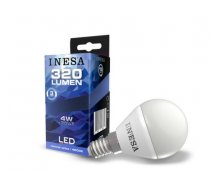 LED spuldze INESA bumbiņa E14 4W 240V 320lm 3000K 160' 60301