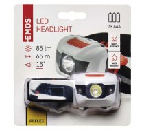 LED lukturis galvas 1W+ 2x sarkanas LED 85lm 65m (3xAAA) EMOS P3521