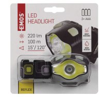 LED lukturis galvas 3W 220lm COB IP43 (3xAAA) melns EMOS P3536
